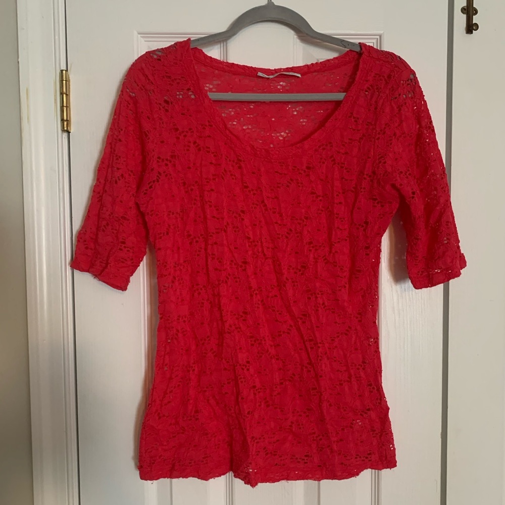 Maurices Pink Lace Blouse